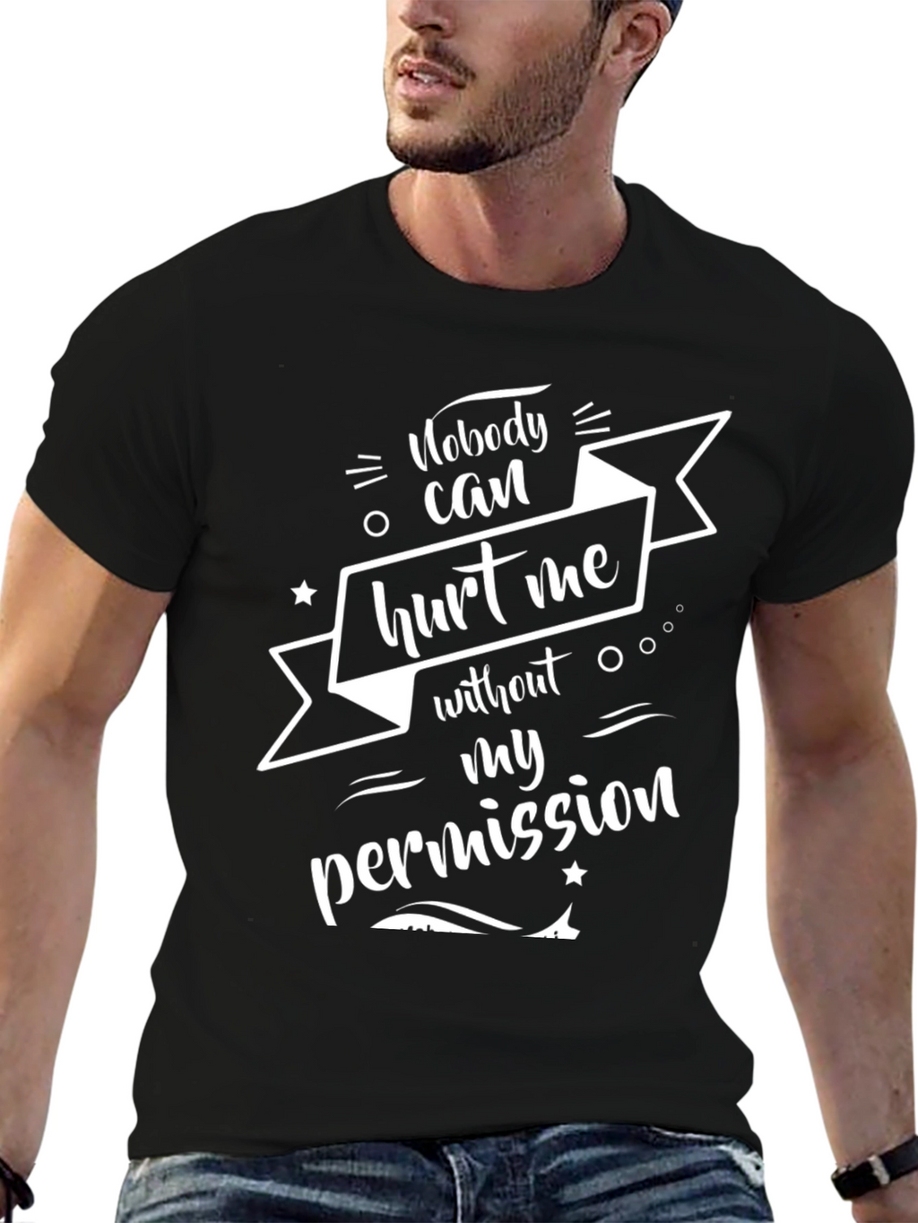 Nobody Can Hurt Me Graphic Tee - Black