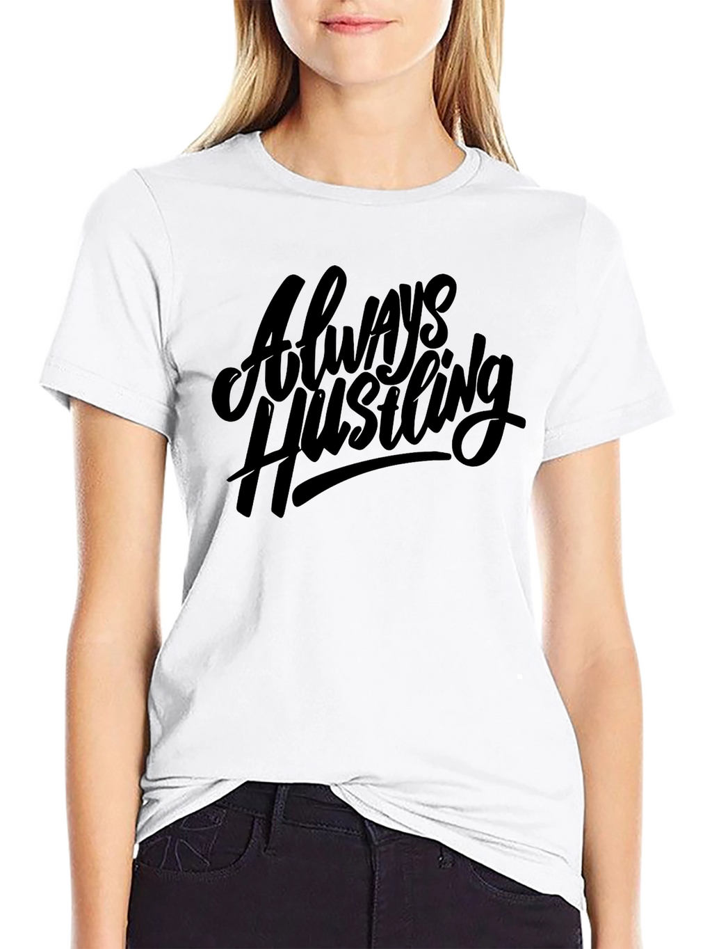 Always Hustling Black Graphic Tee