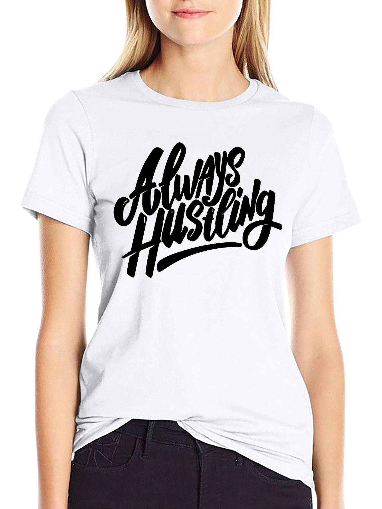 Always Hustling Black Graphic Tee