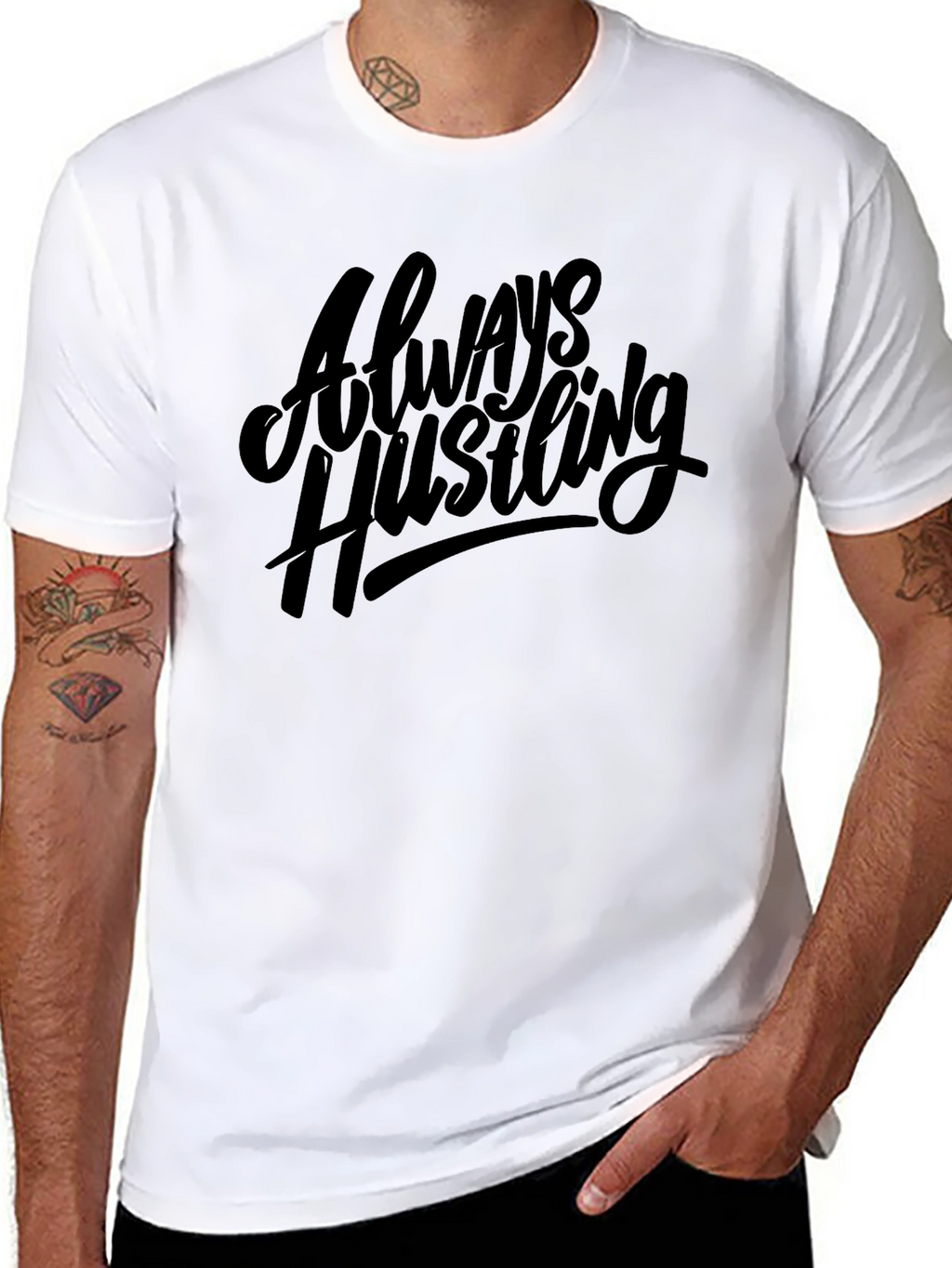 Always Hustling Black Graphic Tee
