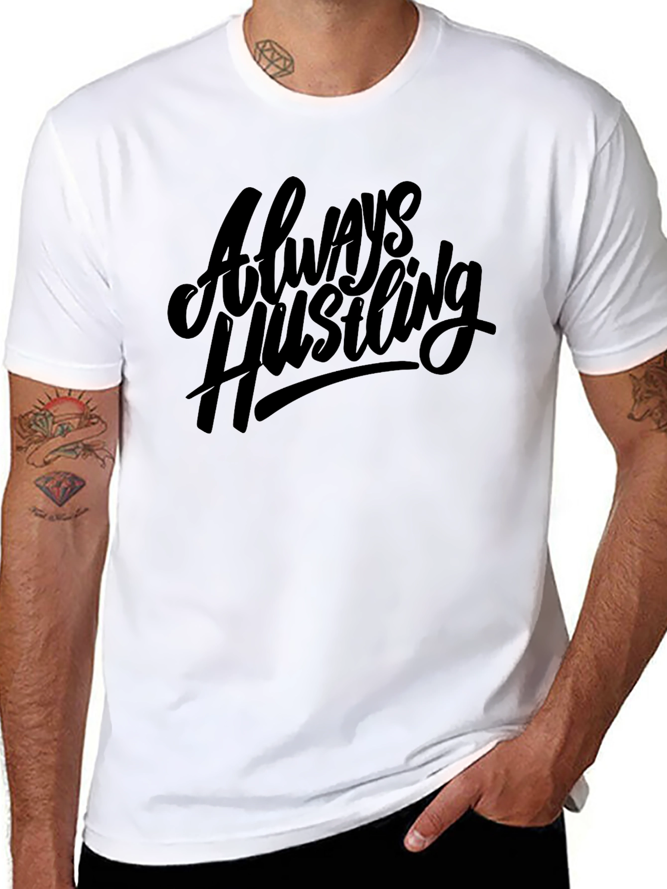 Always Hustling Black Graphic Tee