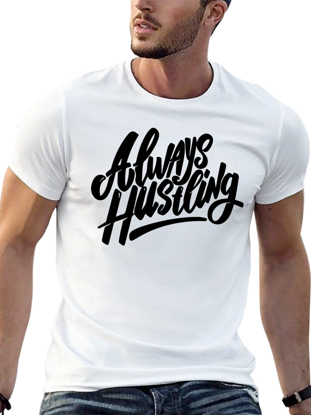 Always Hustling Black Graphic Tee