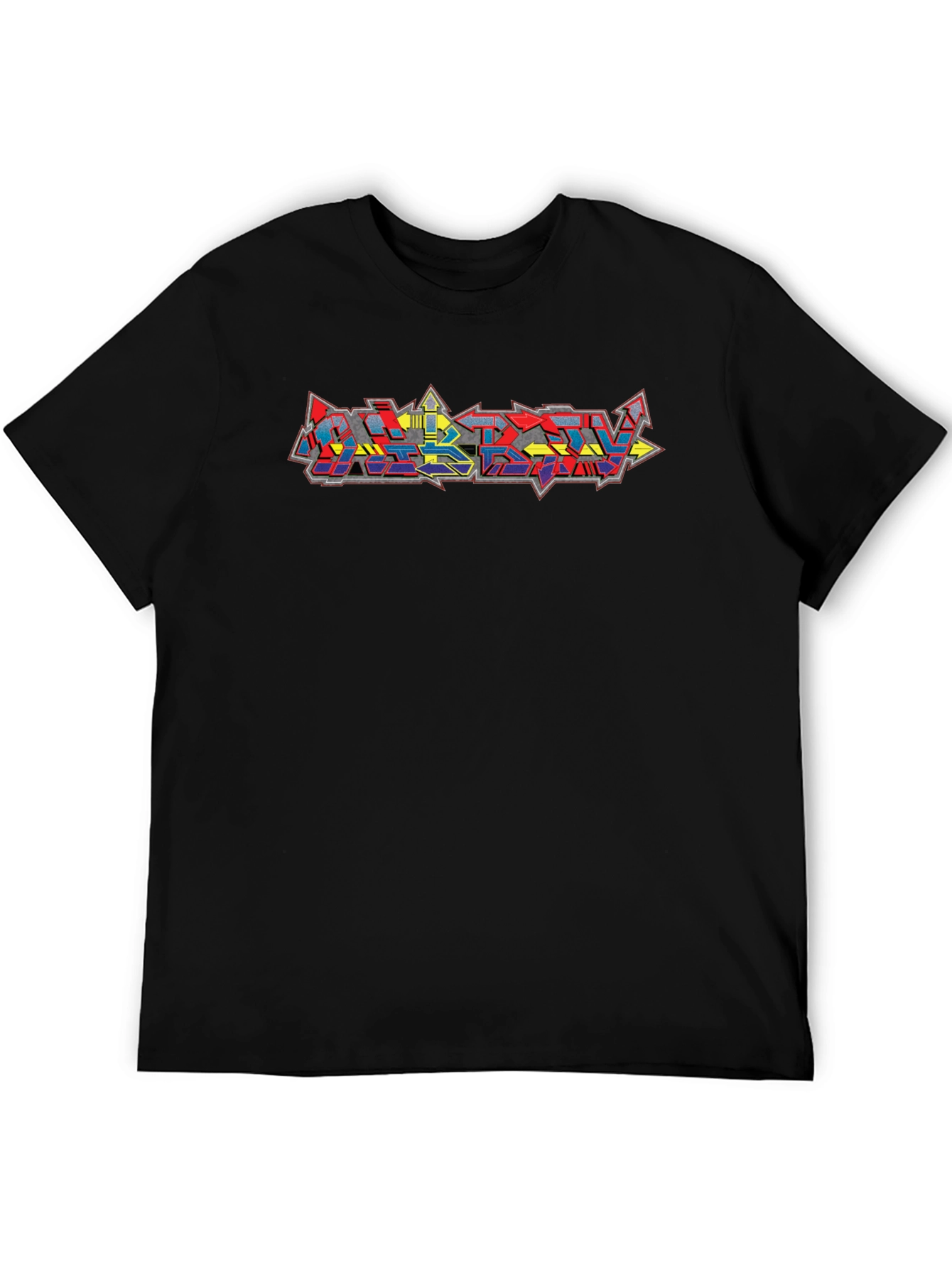 Graffiti Style Graphic Black T-Shirt