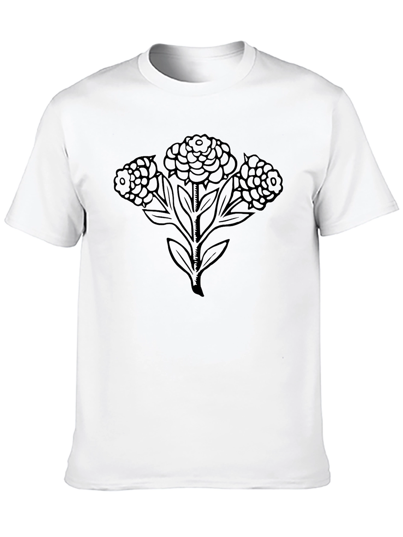 Black Floral Print Tee - Mens Casual Style