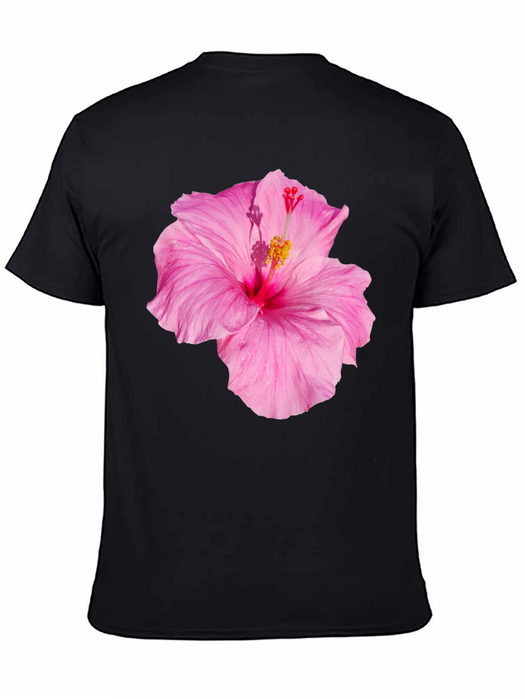 Hibiscus Flower Graphic Black T-Shirt