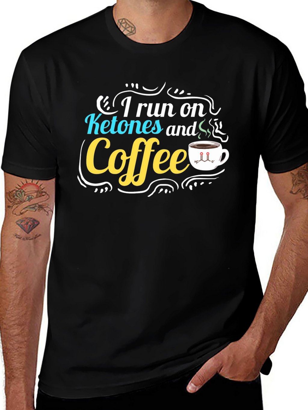 Ketones & Coffee Graphic T-Shirt - Black