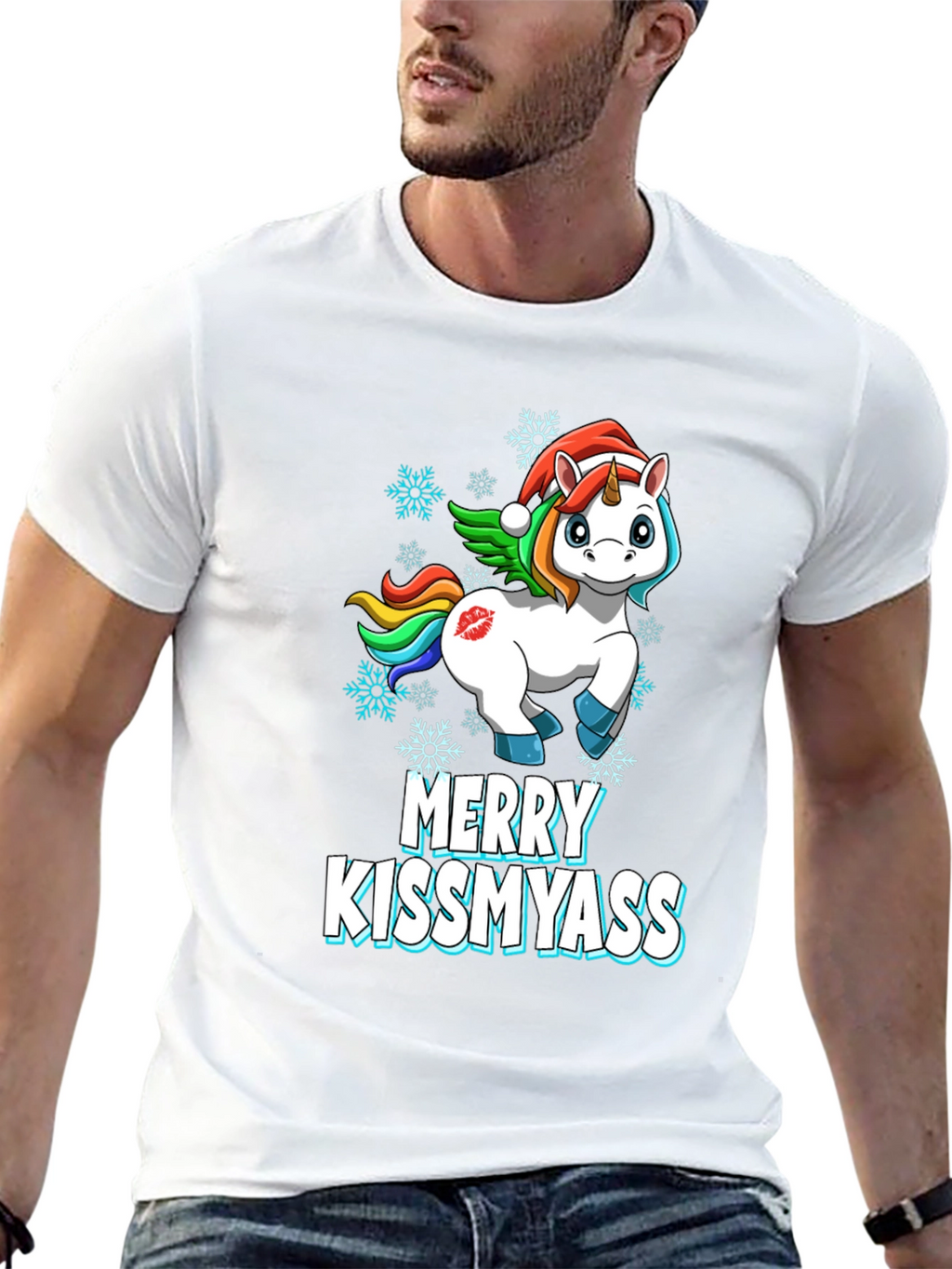 Merry Kissmyass Unicorn T-Shirt