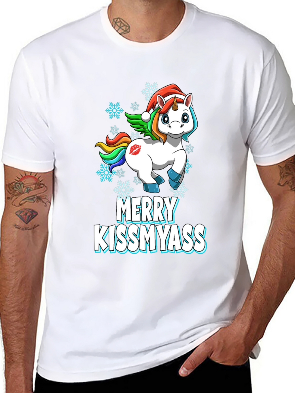 Merry Kissmyass Unicorn T-Shirt