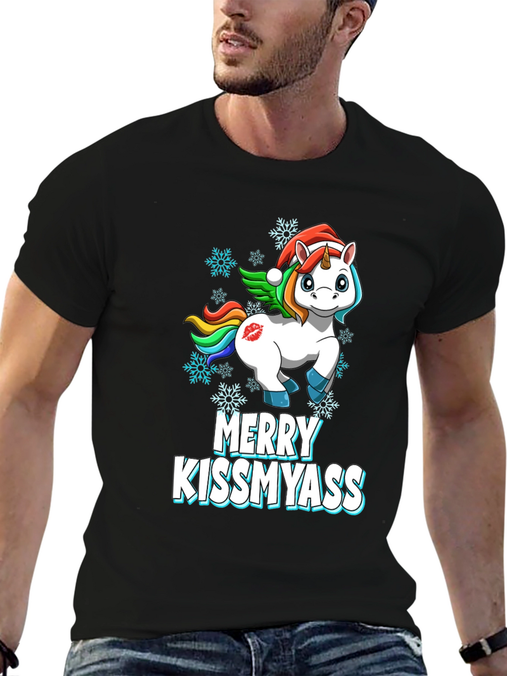 Merry Kissmyass Unicorn T-Shirt