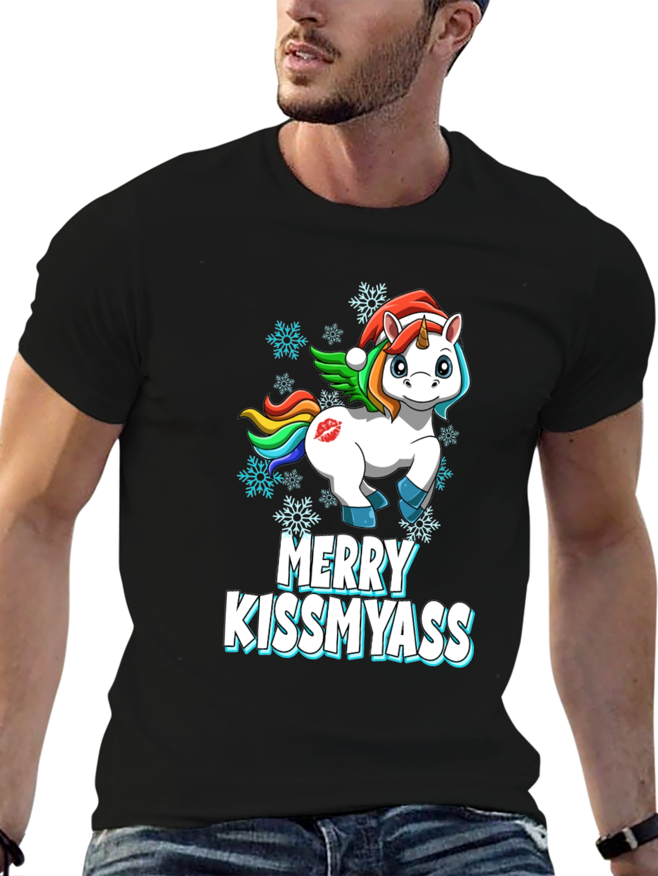 Merry Kissmyass Unicorn T-Shirt
