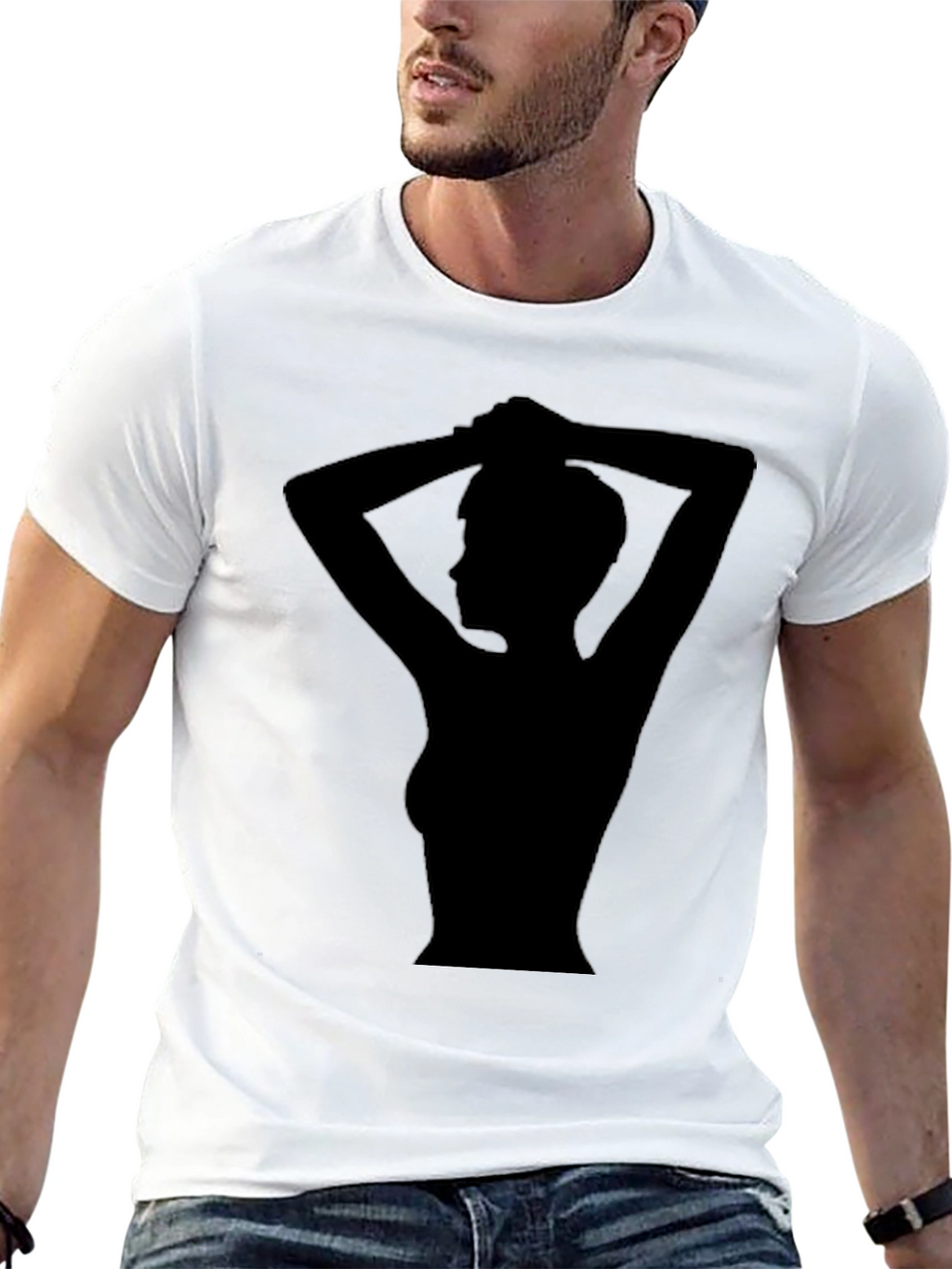 Silhouette Graphic Tee - Stylish Black T-Shirt