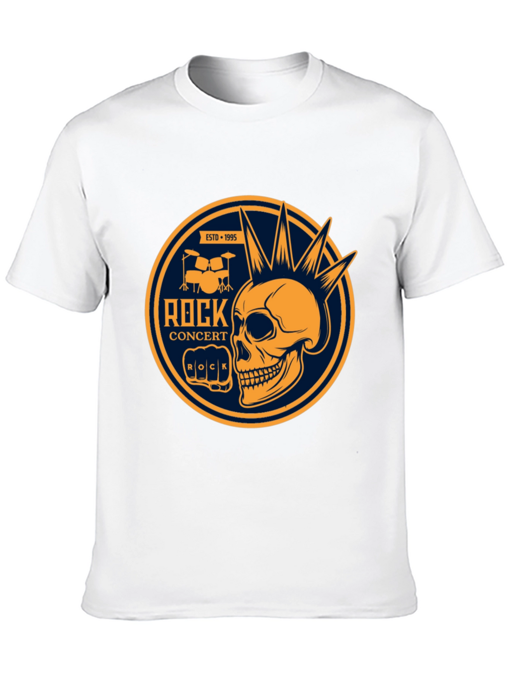 Rock Concert Skull Graphic Tee - Black