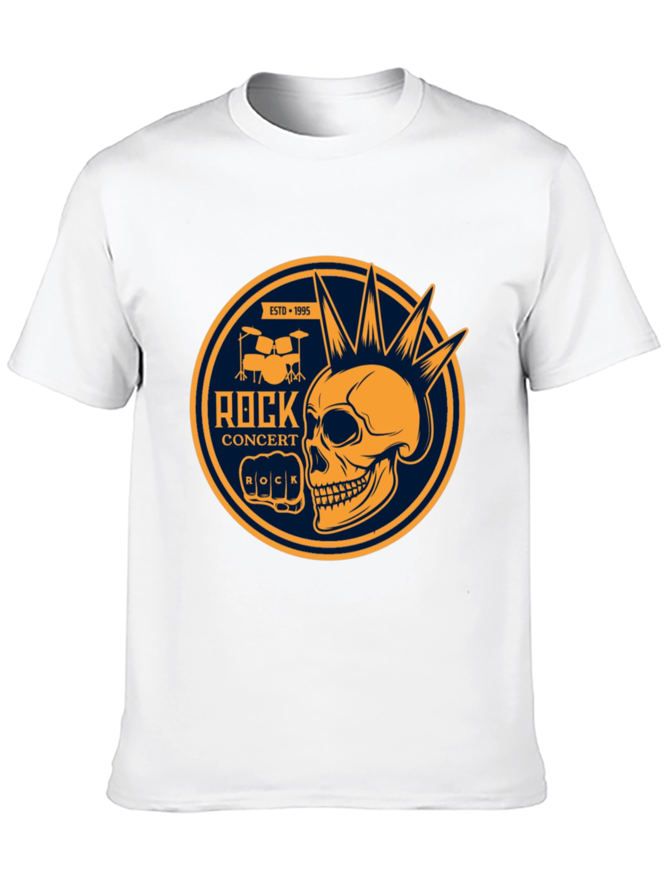 Rock Concert Skull Graphic Tee - Black