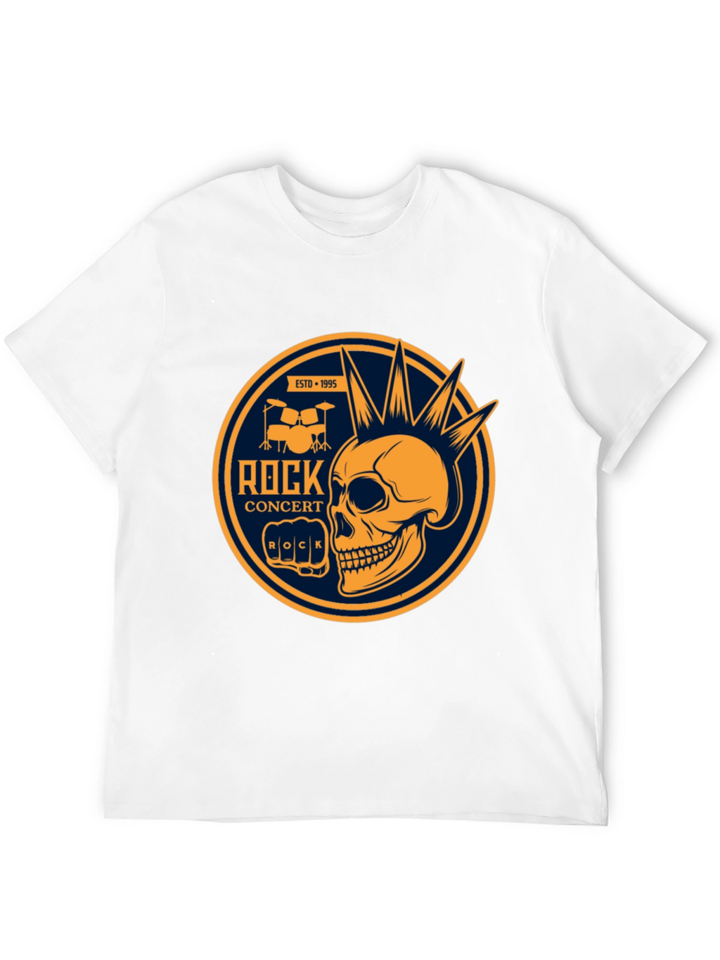 Rock Concert Skull Graphic Tee - Black