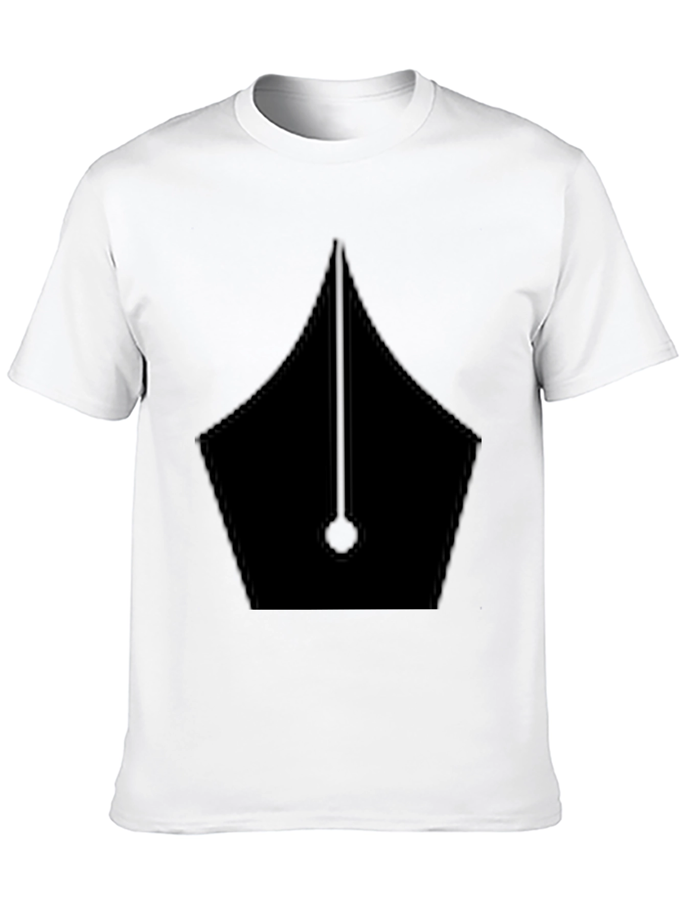 Mens Black Fountain Pen Graphic Tee Shirt
