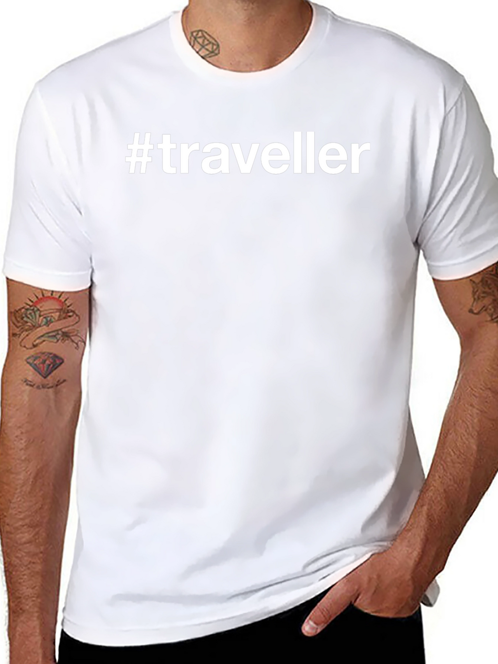 #Traveller Black T-Shirt - Stylish and Comfy