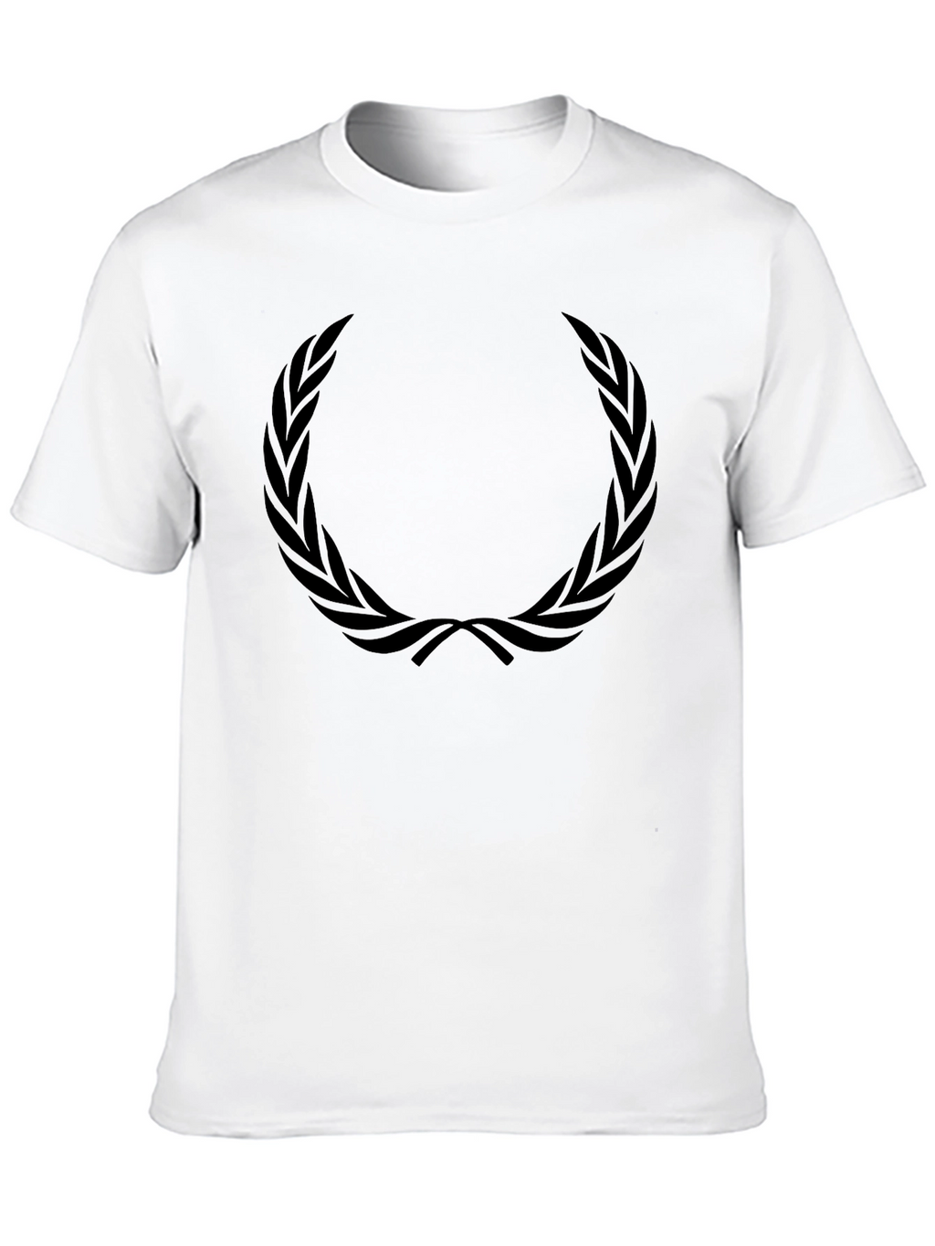 Mens Black T-Shirt with Laurel Wreath Design
