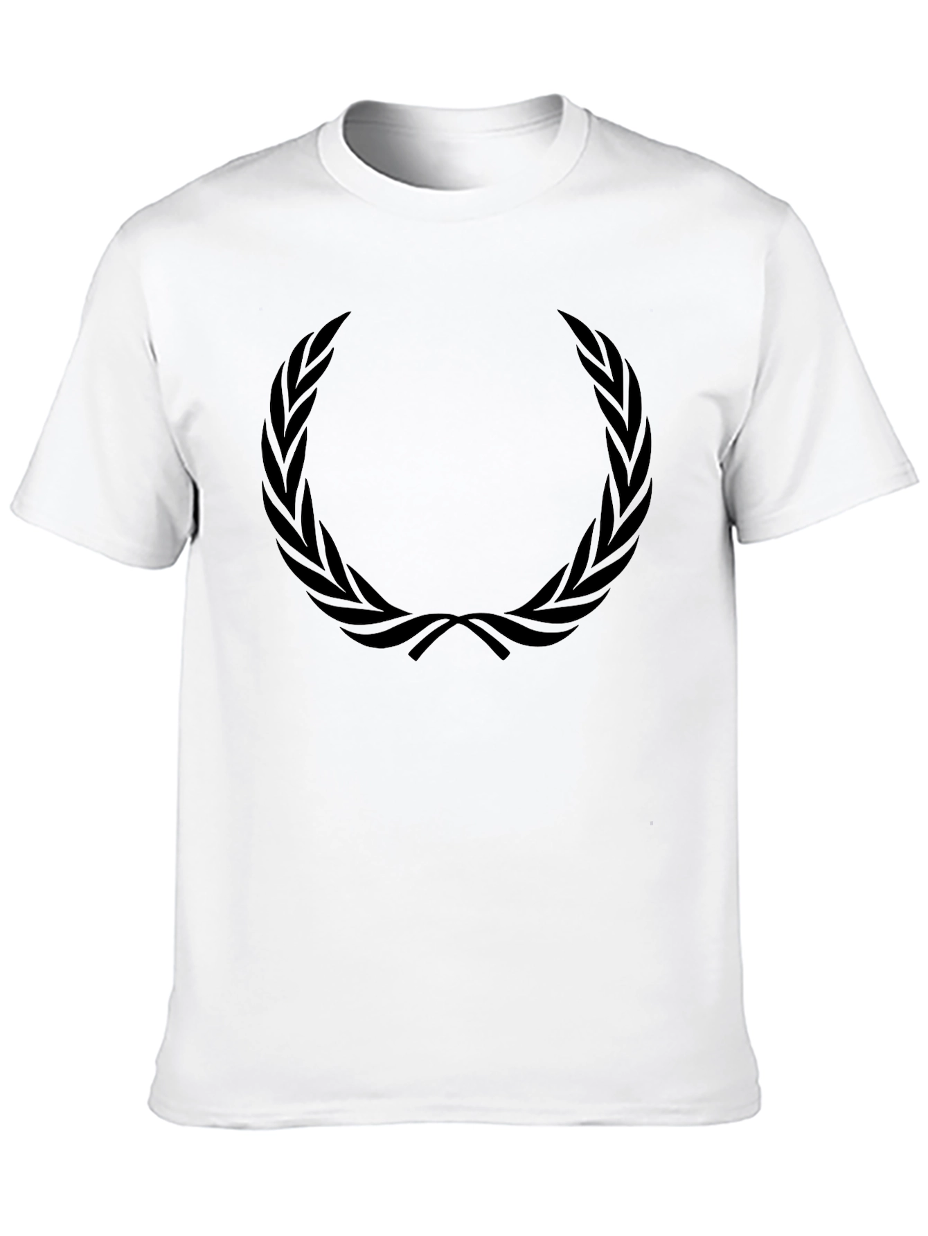 Mens Black T-Shirt with Laurel Wreath Design