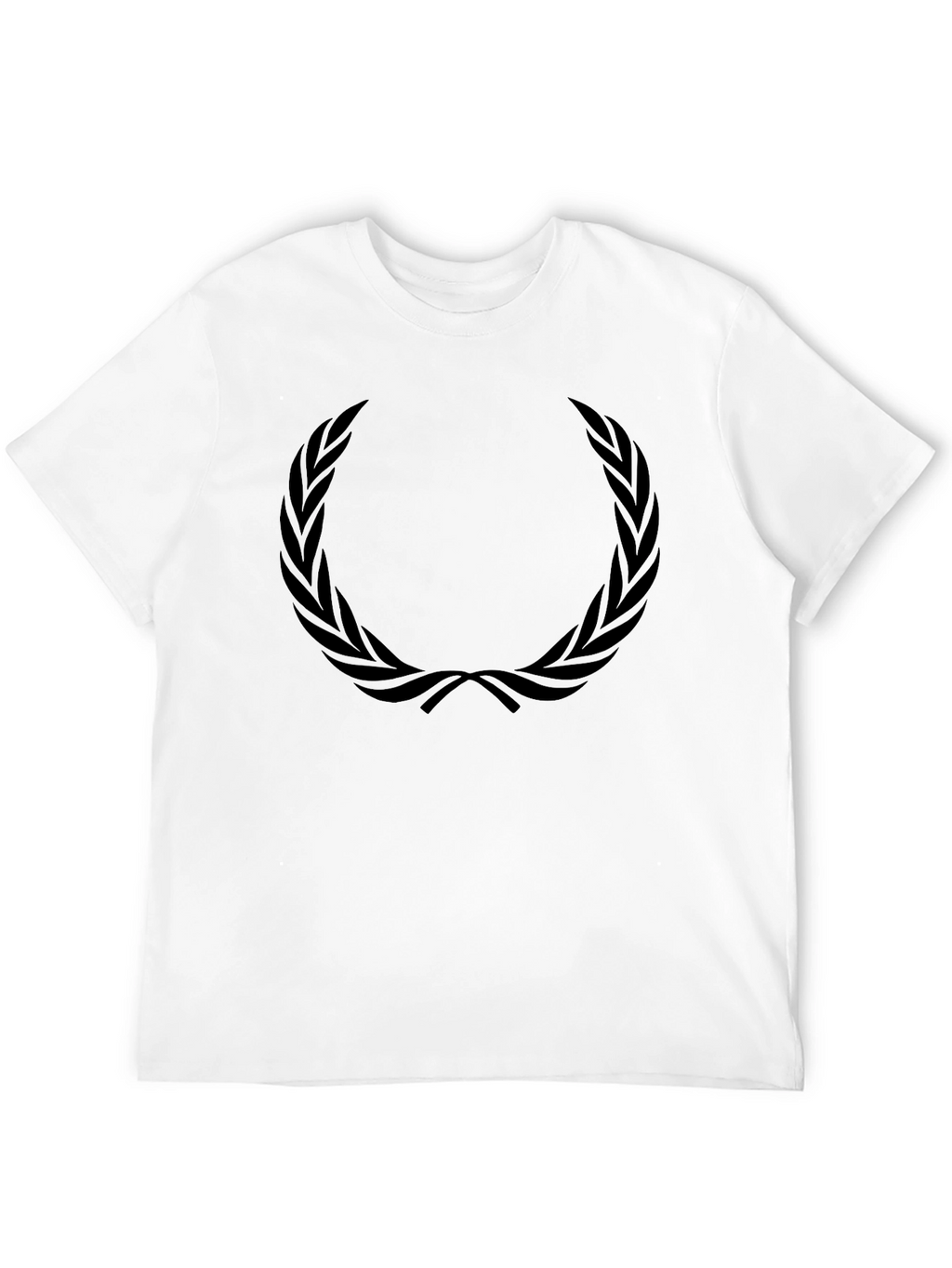Mens Black T-Shirt with Laurel Wreath Design