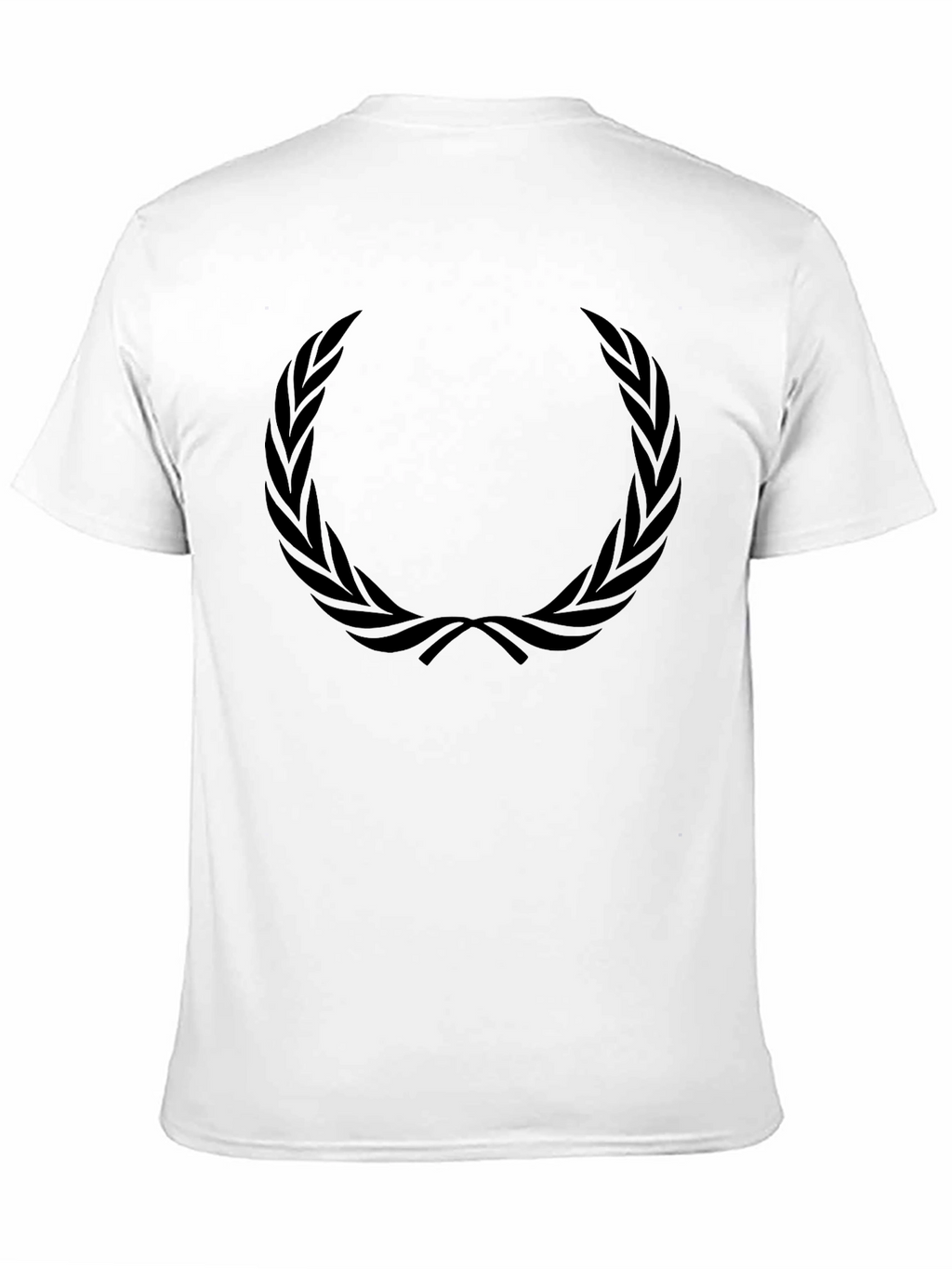 Mens Black T-Shirt with Laurel Wreath Design