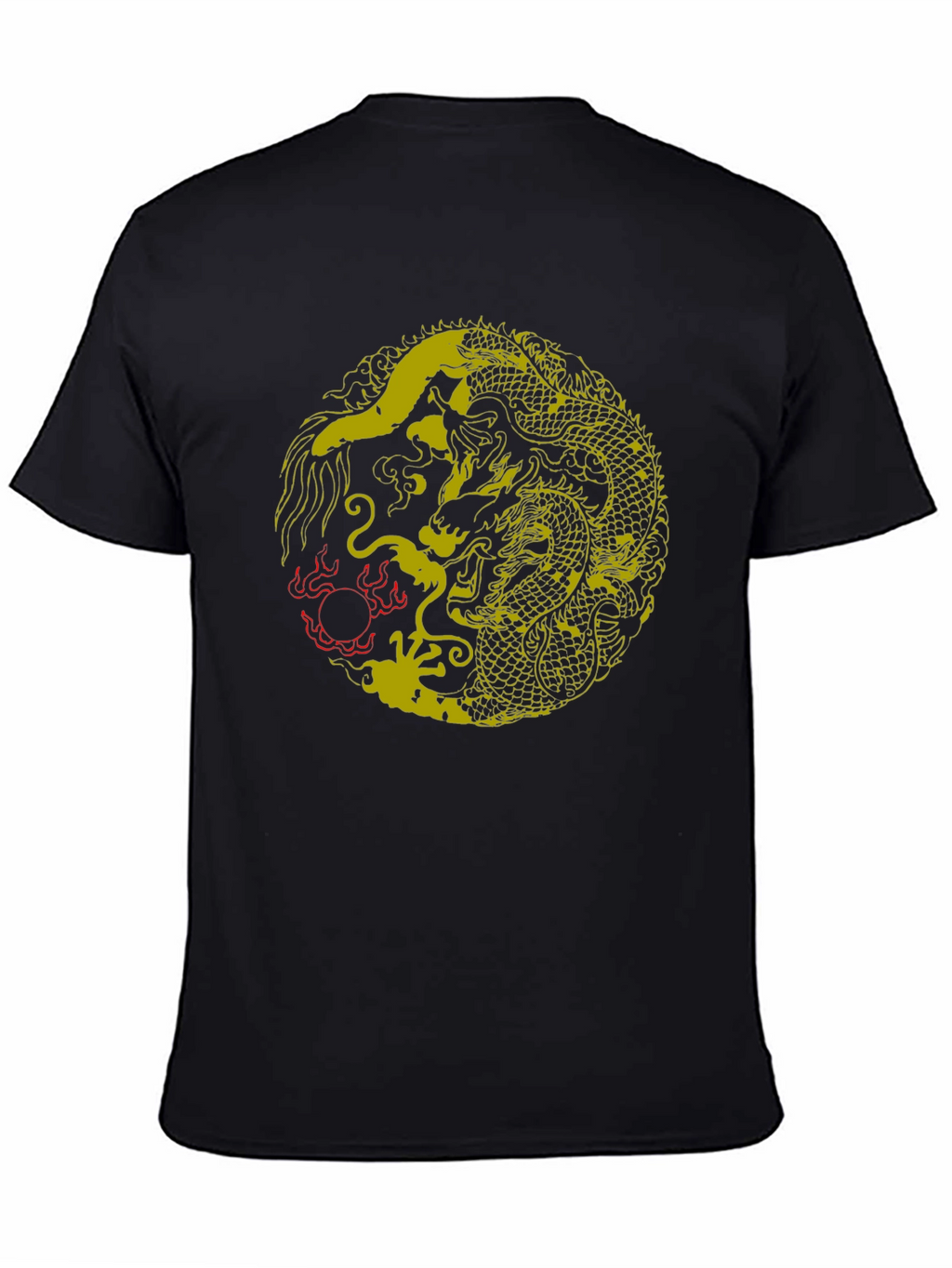 Yin Yang Dragon Graphic T-Shirt - Stylish Black Tee