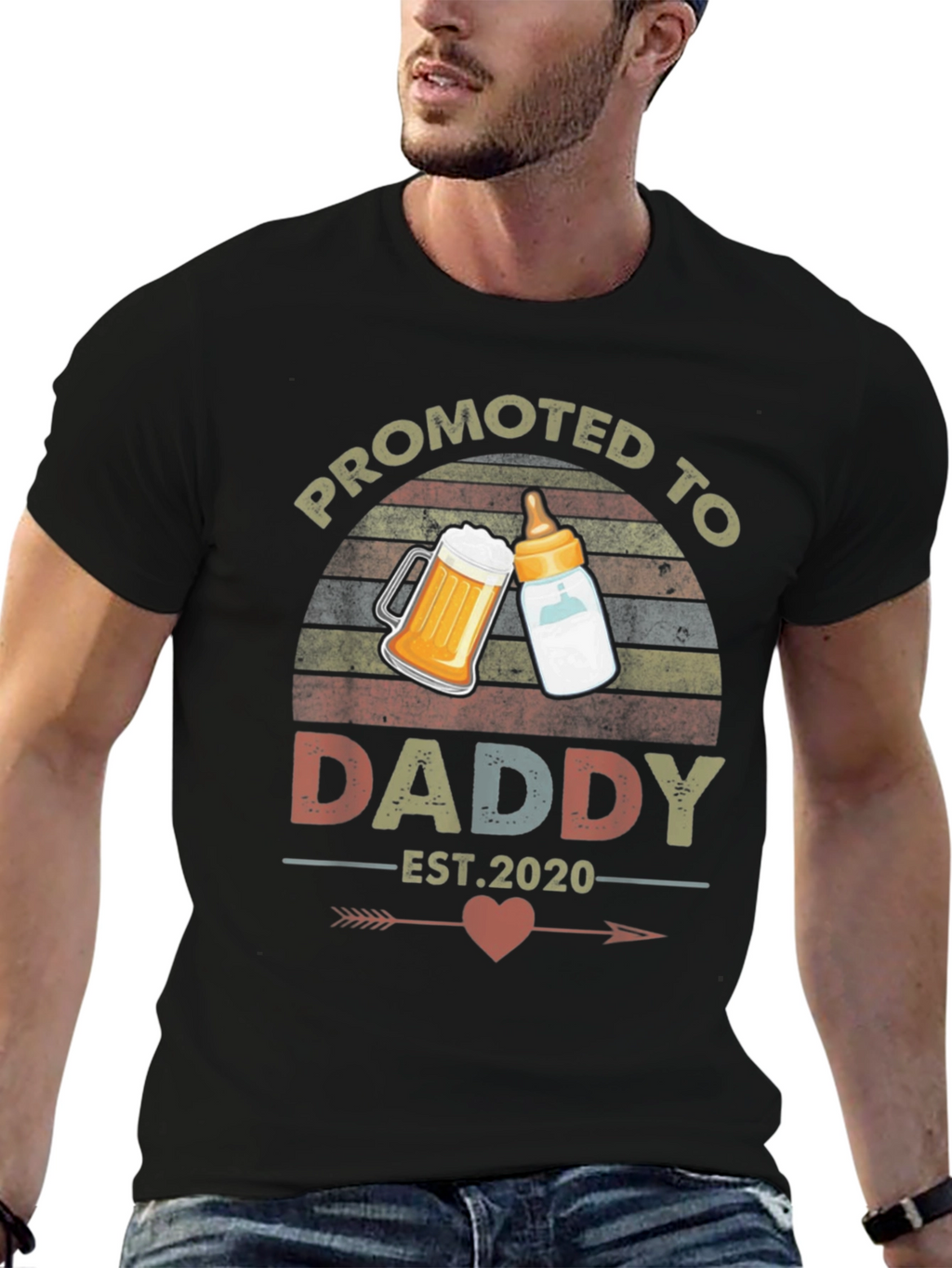 Promoted To Daddy T-Shirt - New Dad Tee