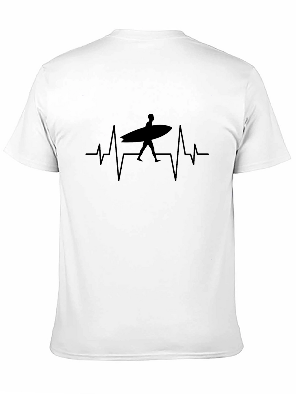 Surfer Heartbeat Tee - Black Graphic T-Shirt