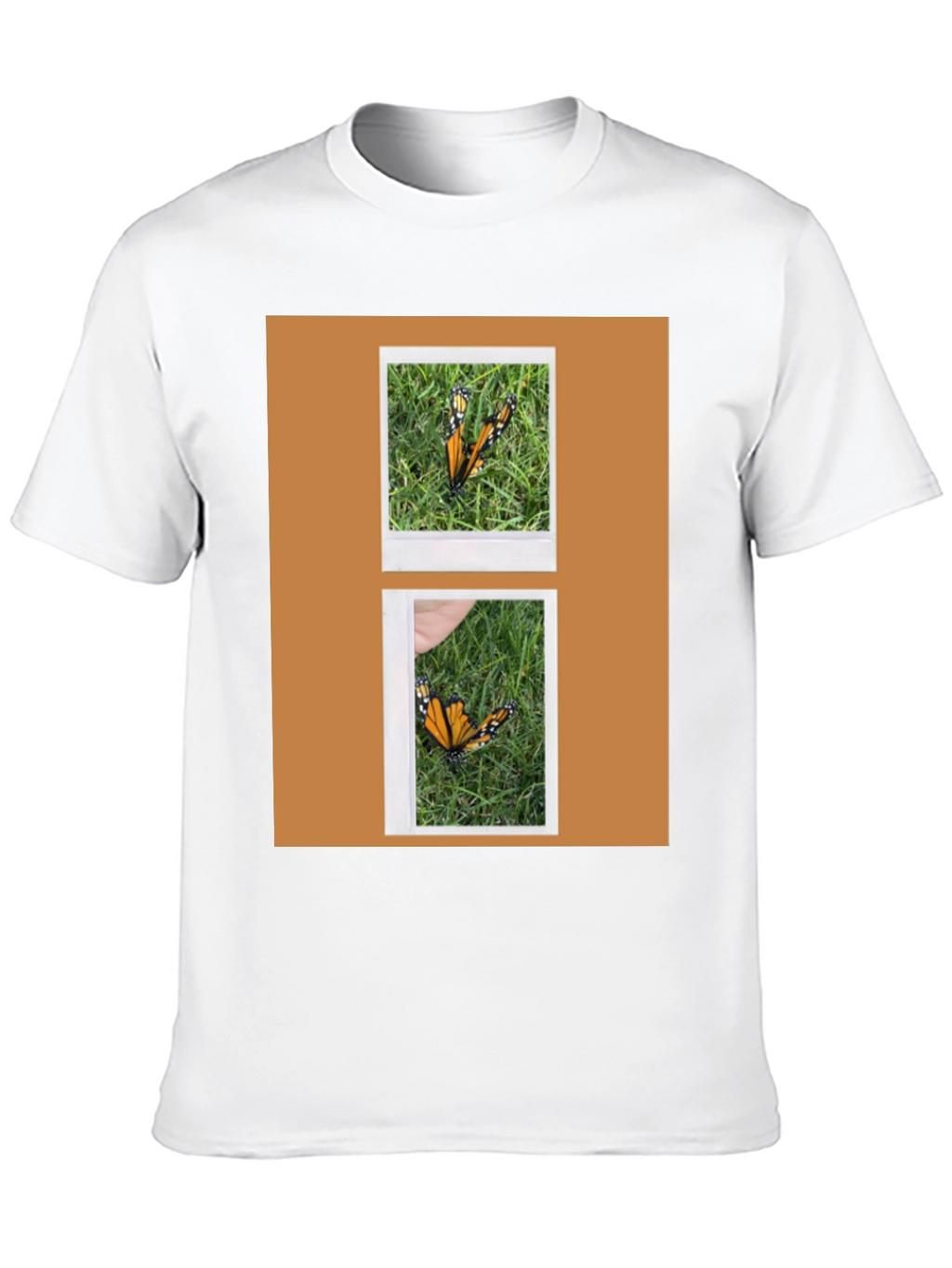 Butterfly Polaroid Print Black T-Shirt