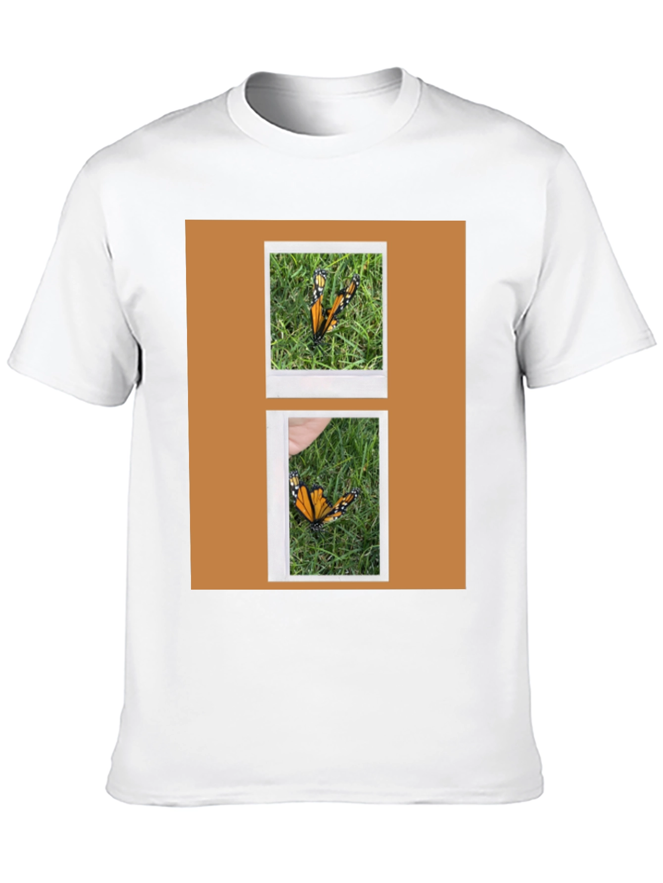 Butterfly Polaroid Print Black T-Shirt