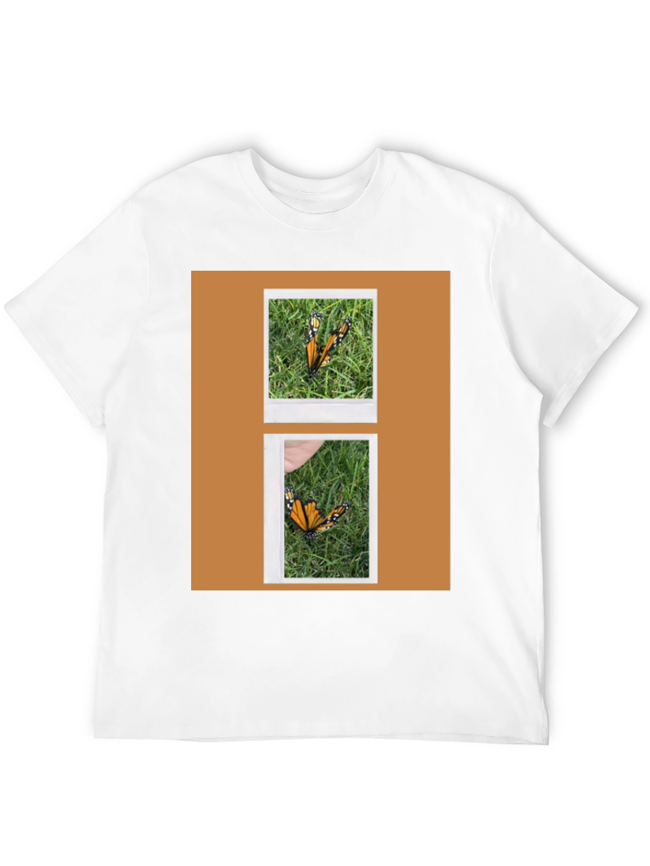 Butterfly Polaroid Print Black T-Shirt