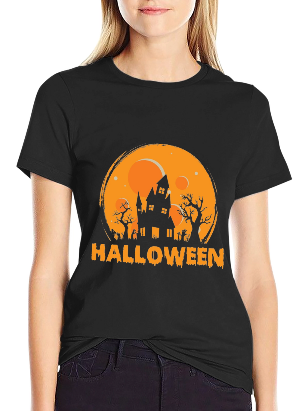 Halloween Spooky House Graphic Tee