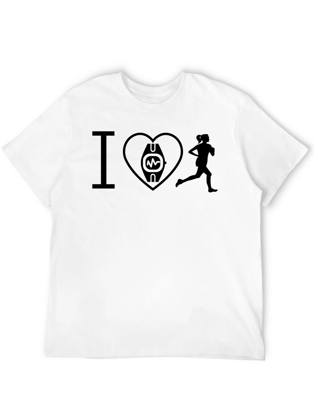 I Heart Running Black T-Shirt Fitness Cardio Tee