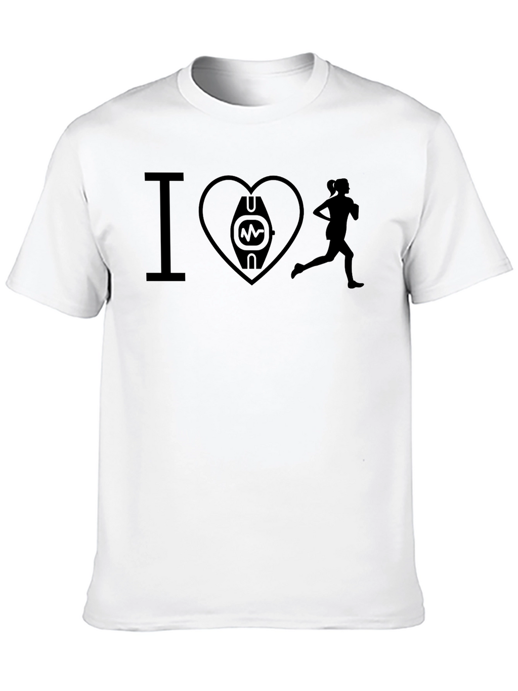 I Heart Running Black T-Shirt Fitness Cardio Tee