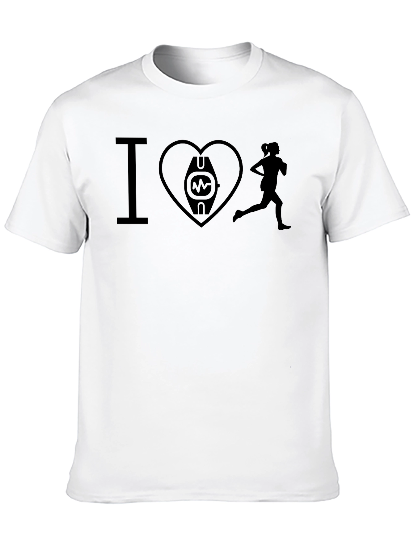 I Heart Running Black T-Shirt Fitness Cardio Tee