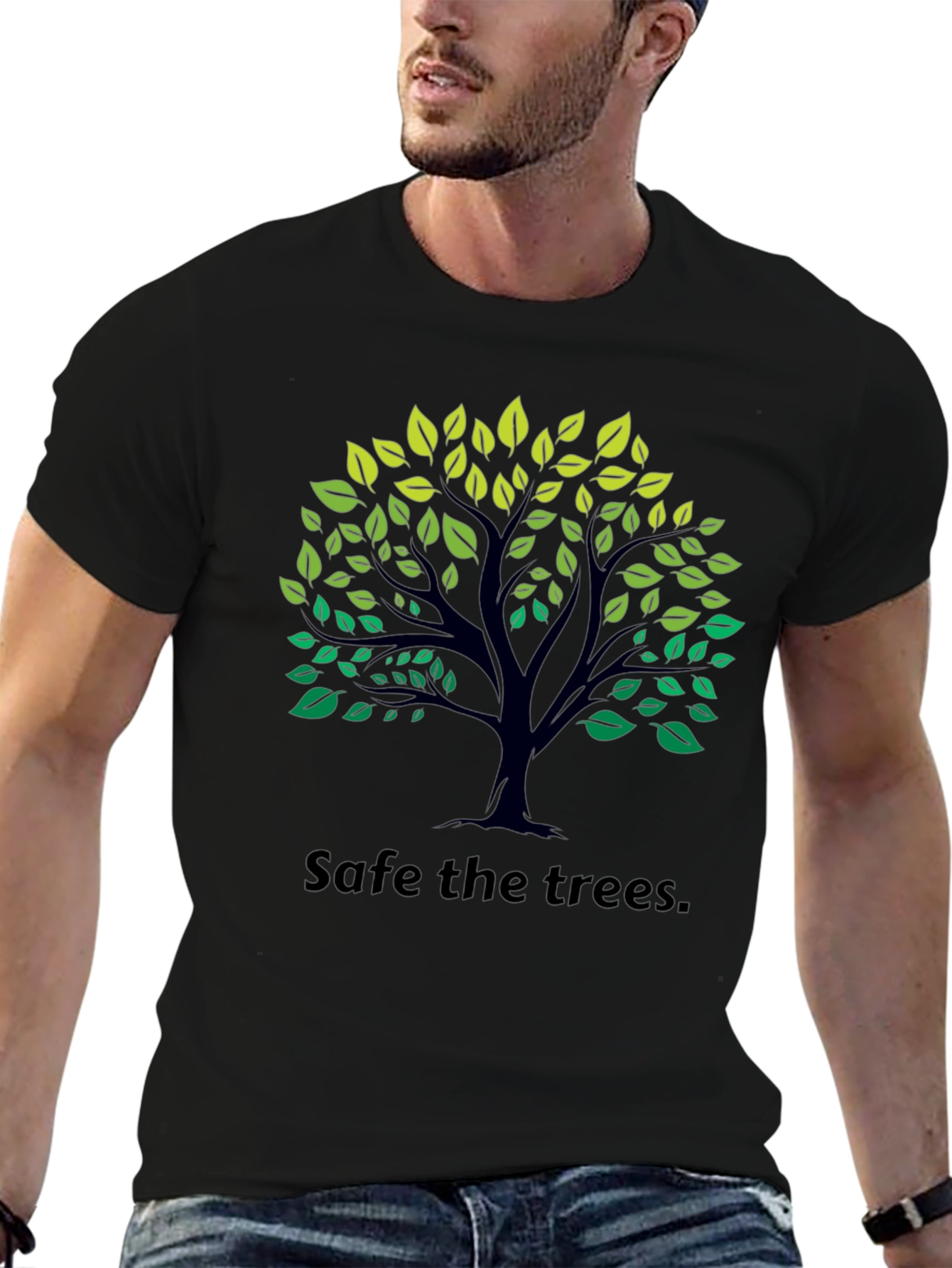 Eco-Friendly Save the Trees Black T-Shirt