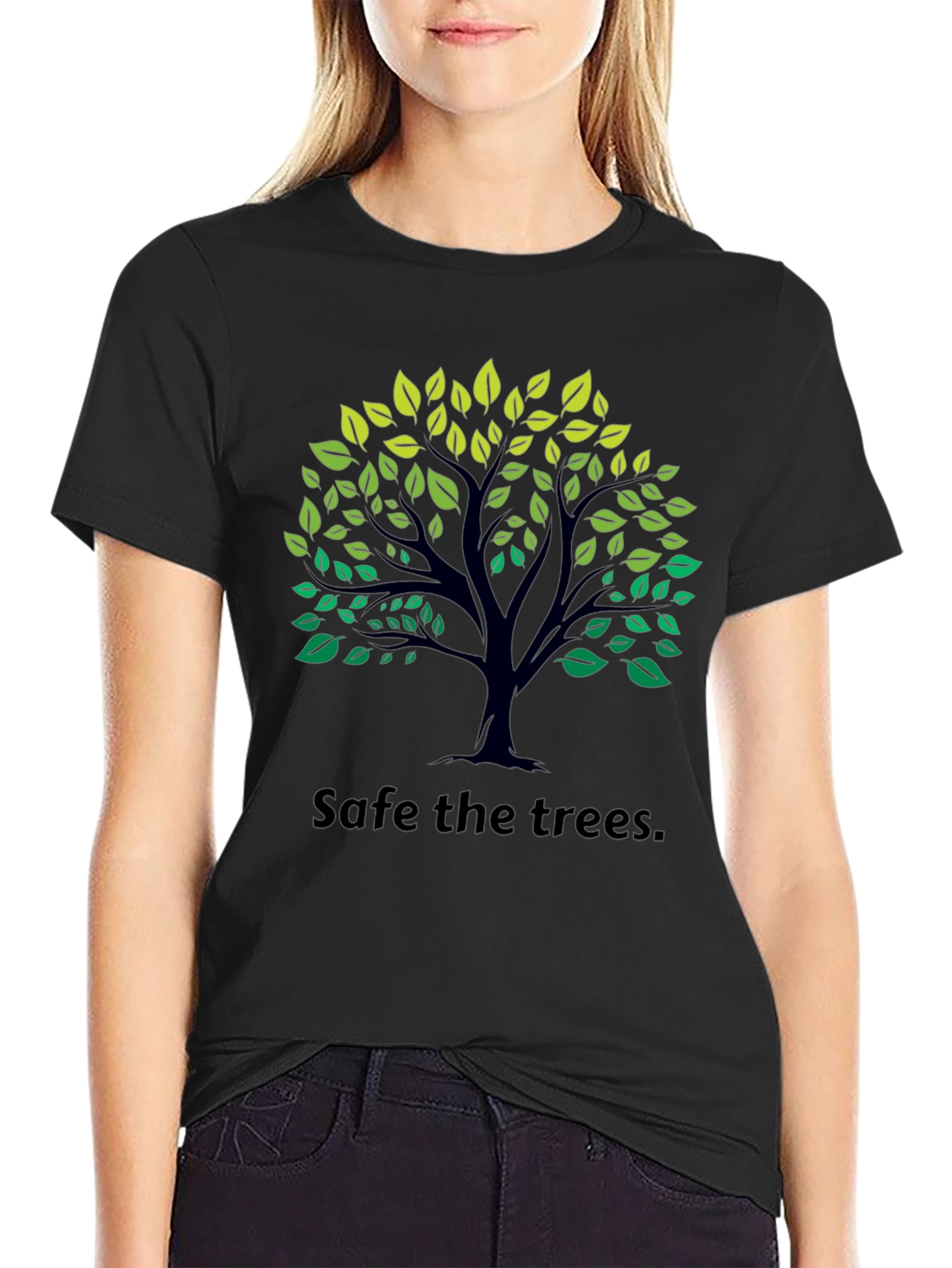 Eco-Friendly Save the Trees Black T-Shirt