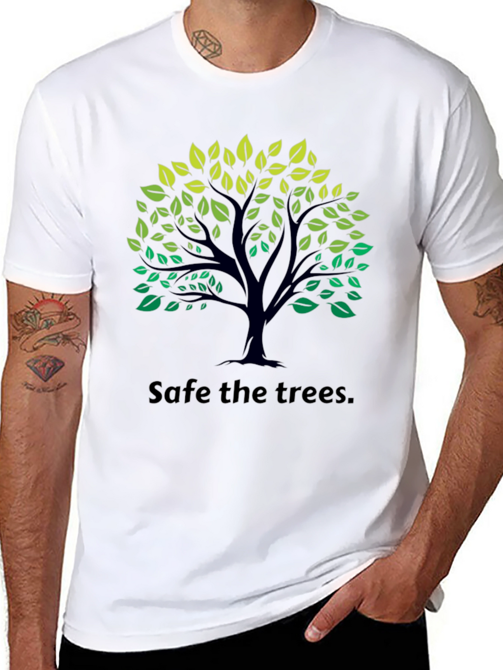 Eco-Friendly Save the Trees Black T-Shirt