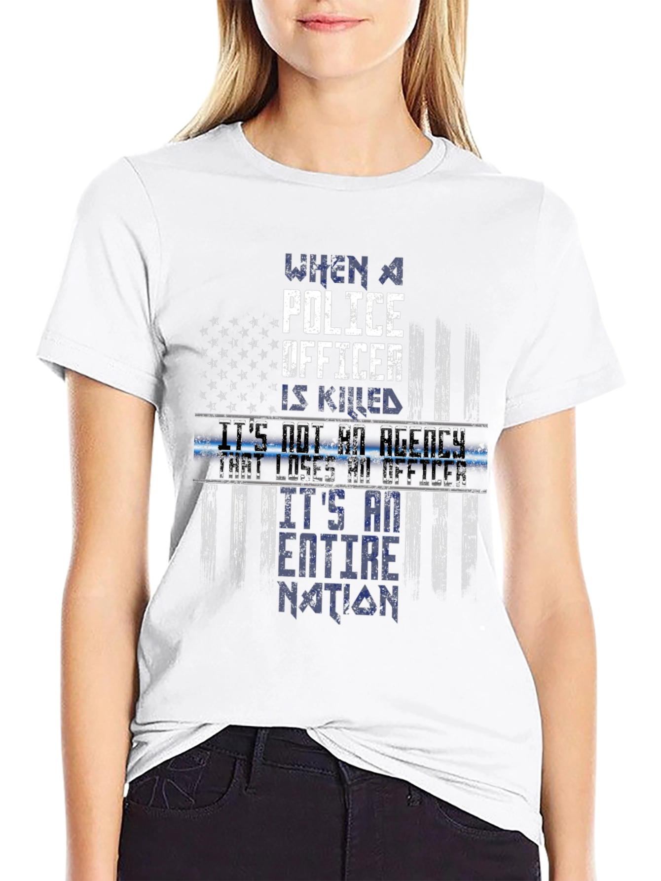Police Officer Memorial T-Shirt - Fallen Hero Tribute