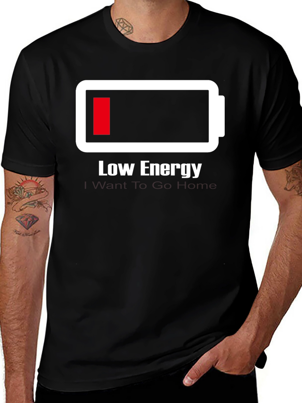 Low Energy Battery T-Shirt - Funny Graphic Tee