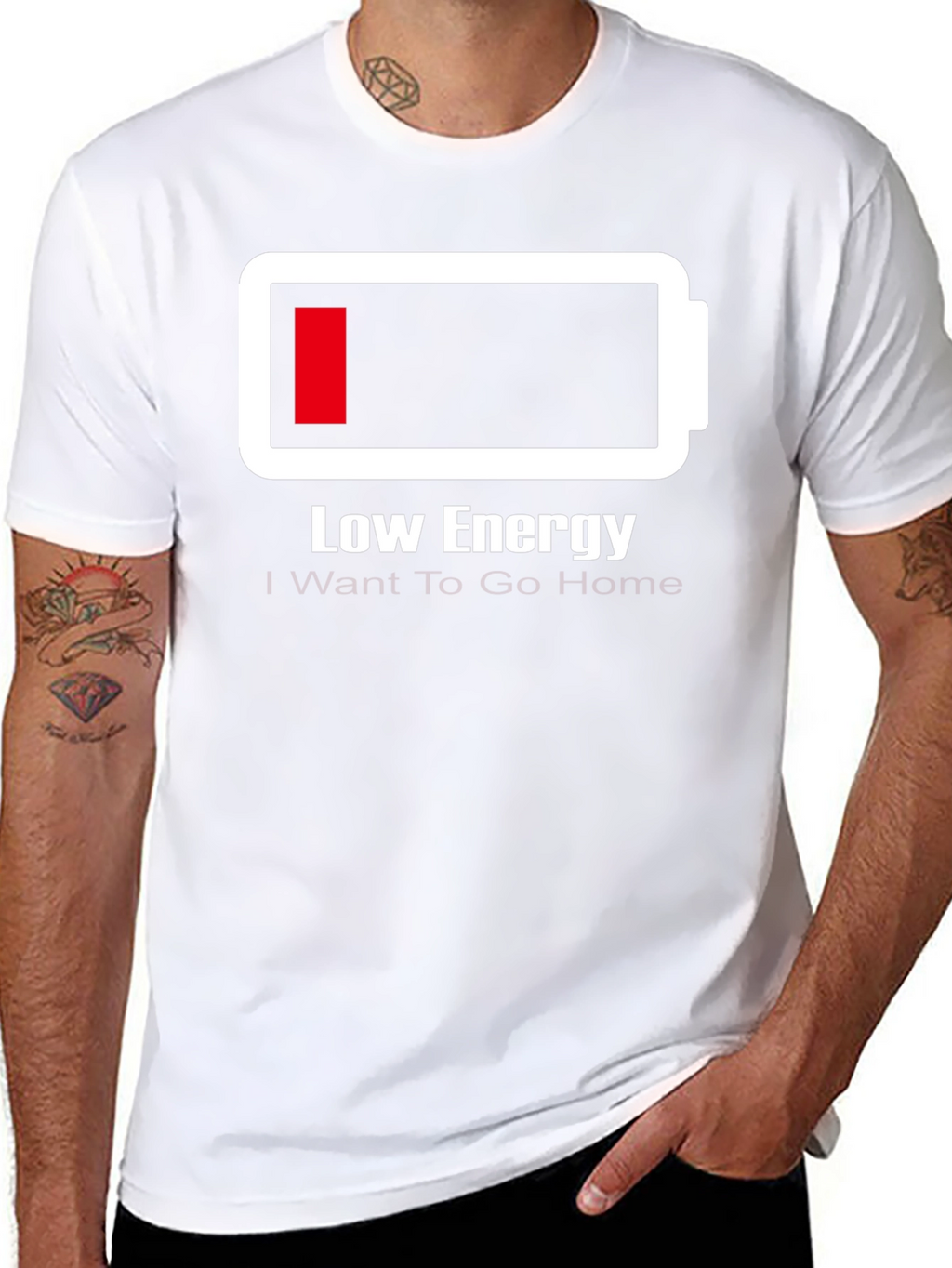 Low Energy Battery T-Shirt - Funny Graphic Tee