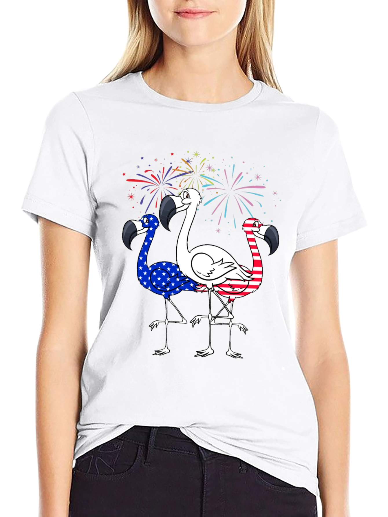 Patriotic Flamingo T-Shirt - USA Pride