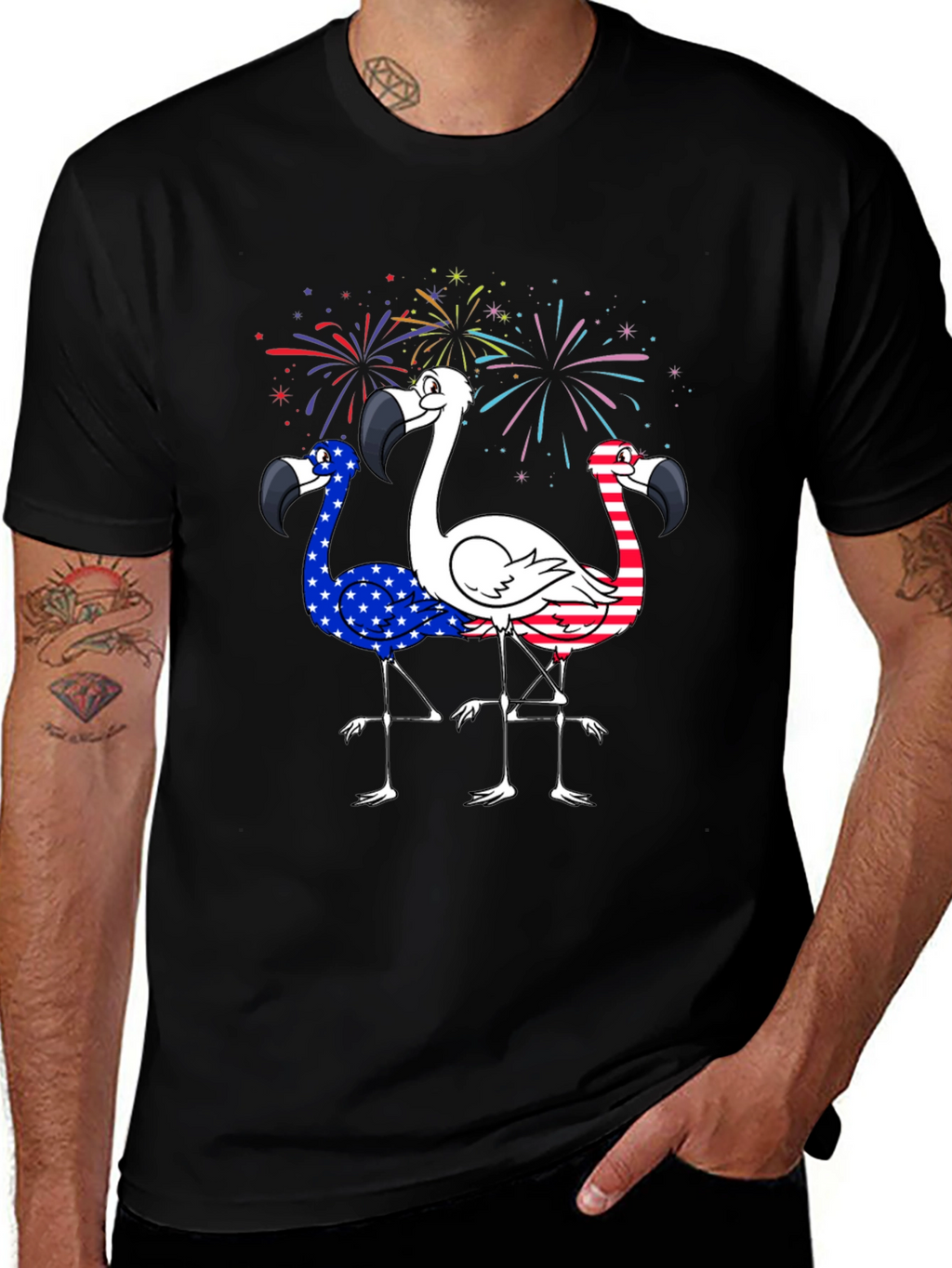 Patriotic Flamingo T-Shirt - USA Pride