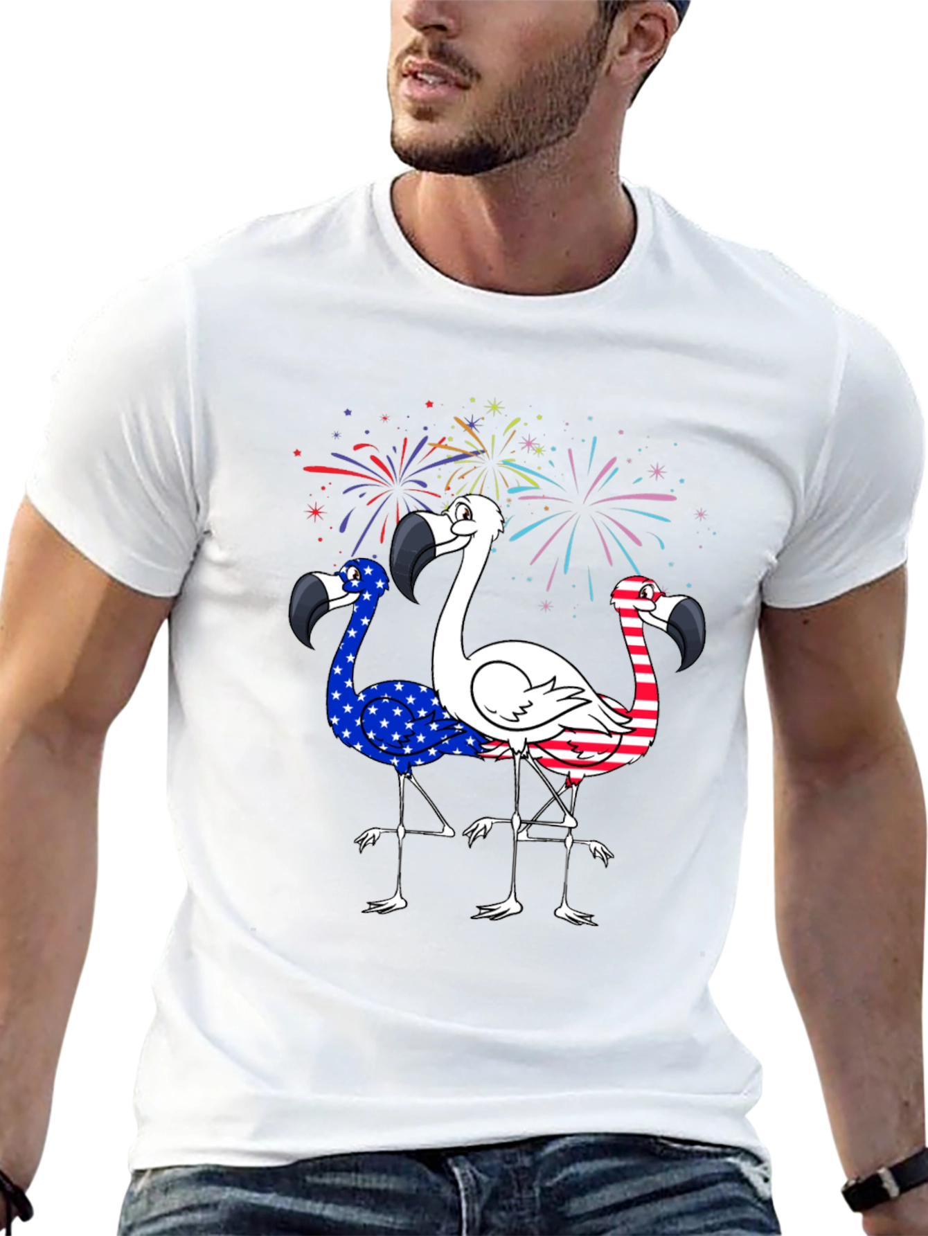 Patriotic Flamingo T-Shirt - USA Pride