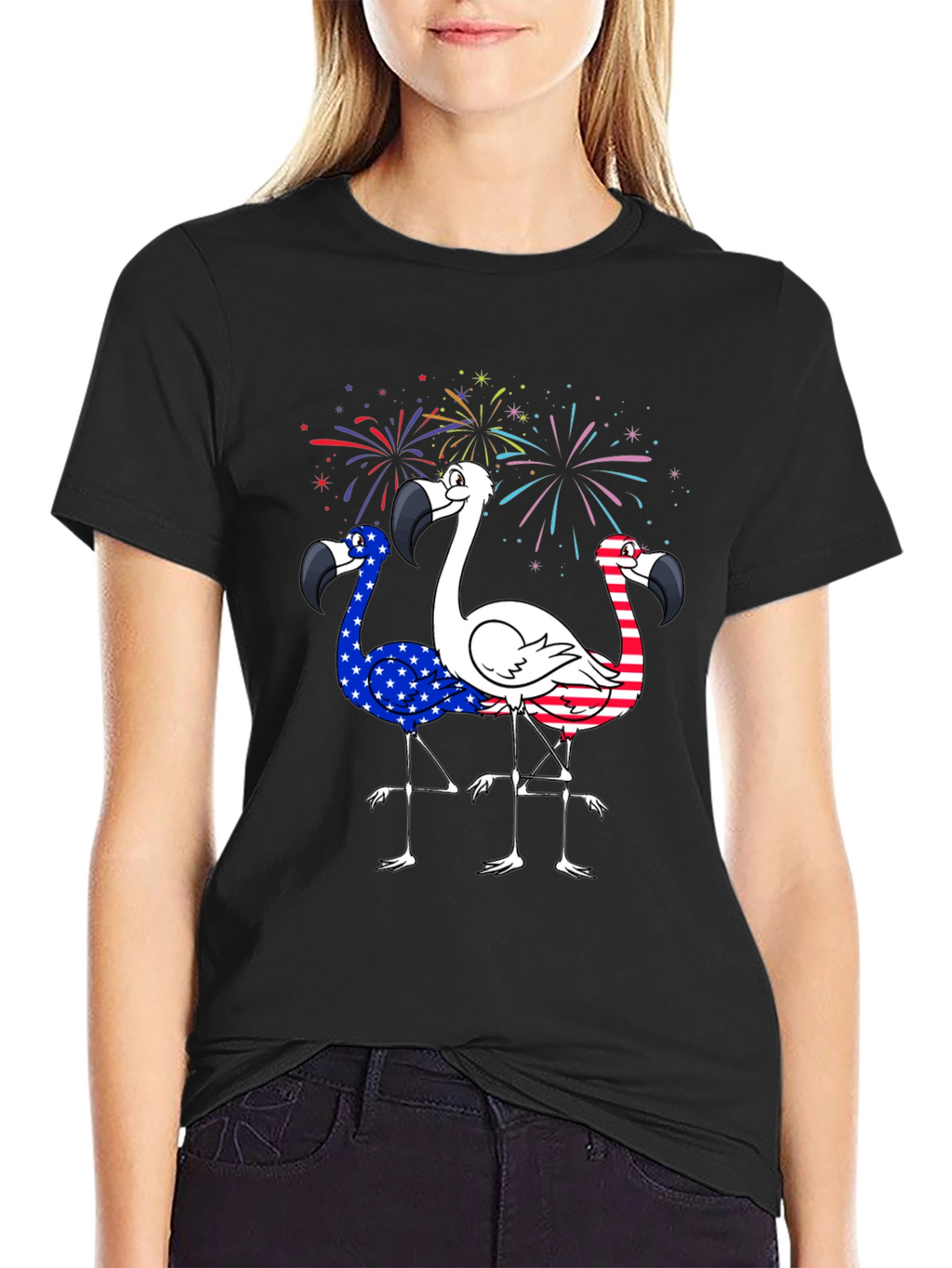 Patriotic Flamingo T-Shirt - USA Pride