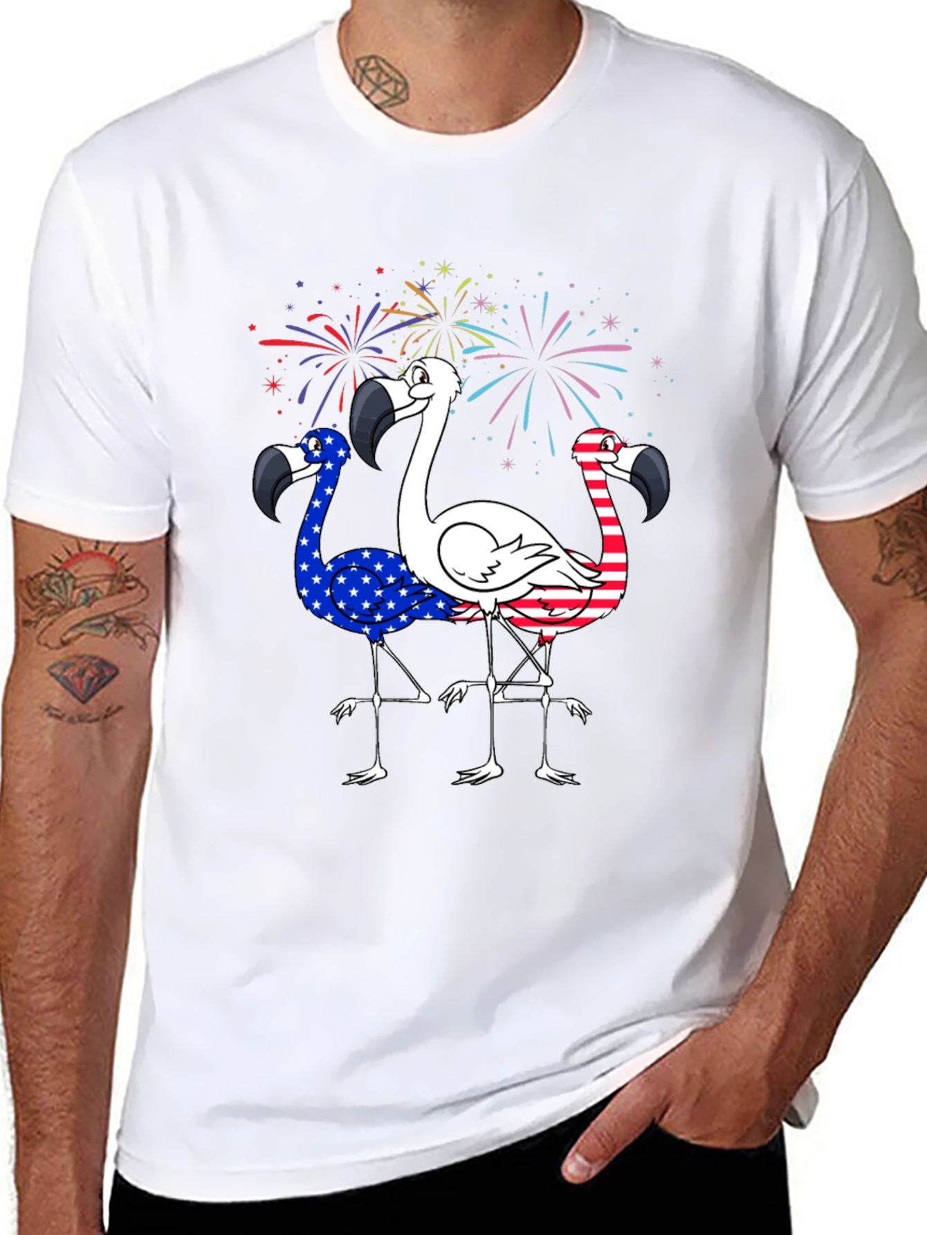 Patriotic Flamingo T-Shirt - USA Pride