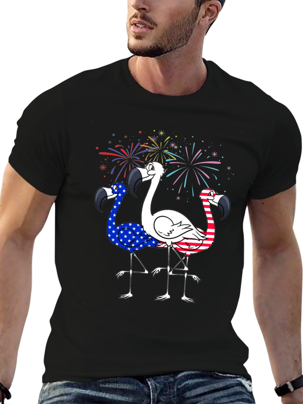 Patriotic Flamingo T-Shirt - USA Pride