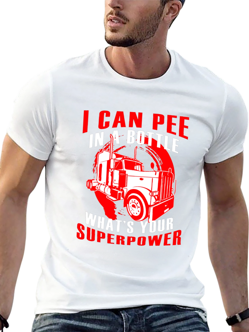 Trucker Superpower Graphic T-Shirt