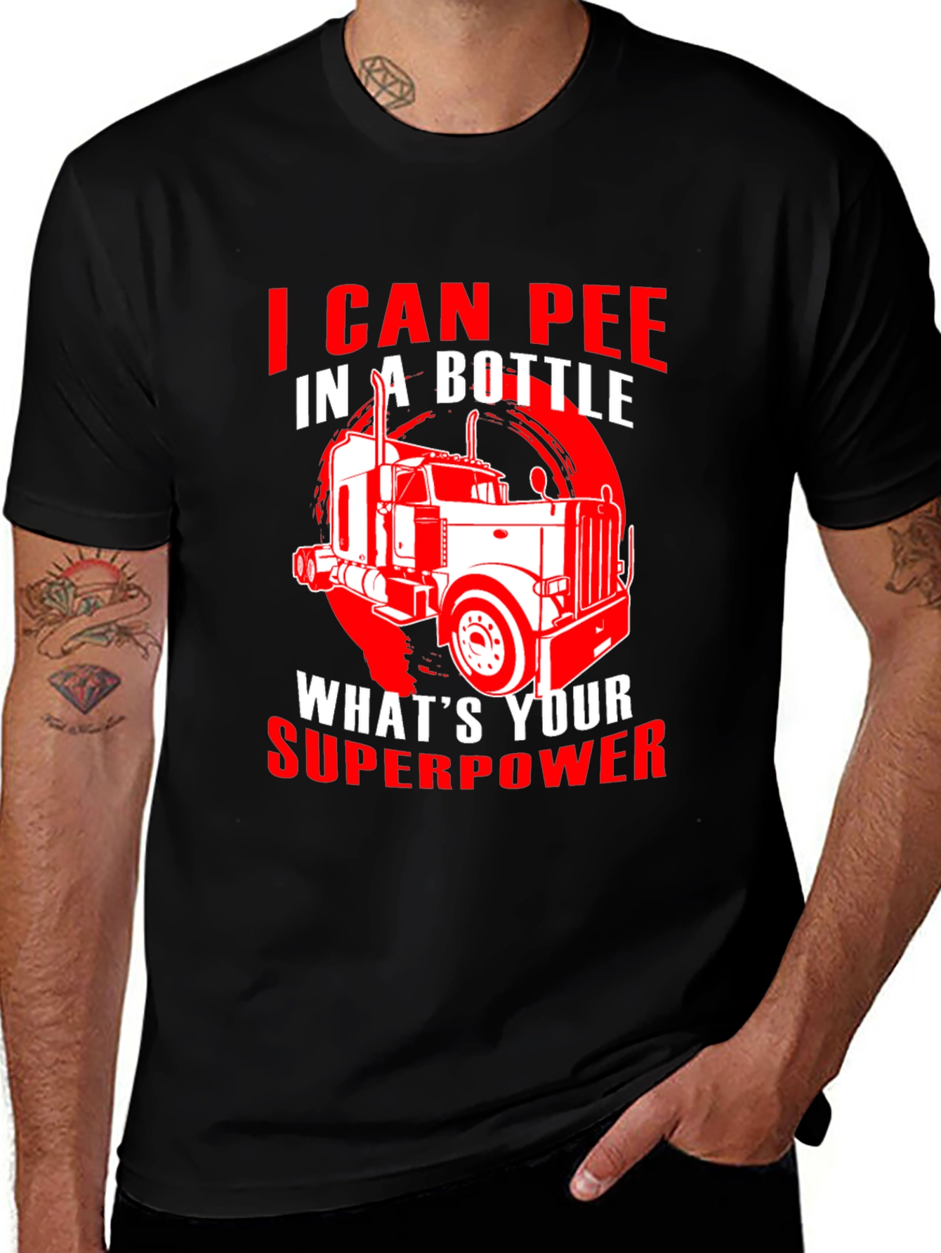 Trucker Superpower Graphic T-Shirt