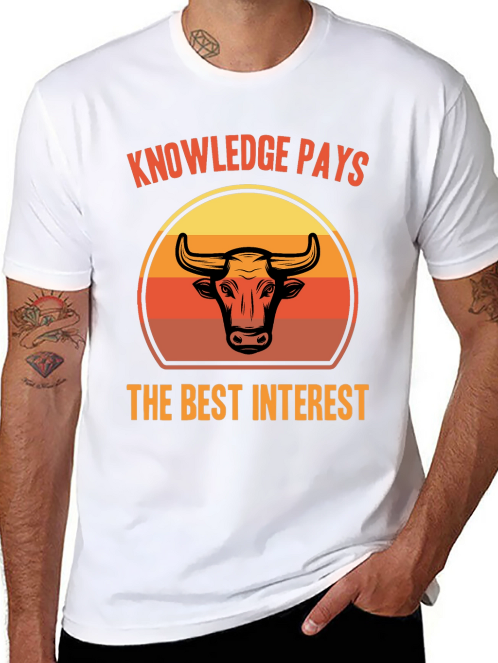 Knowledge Pays Bull Graphic Tee