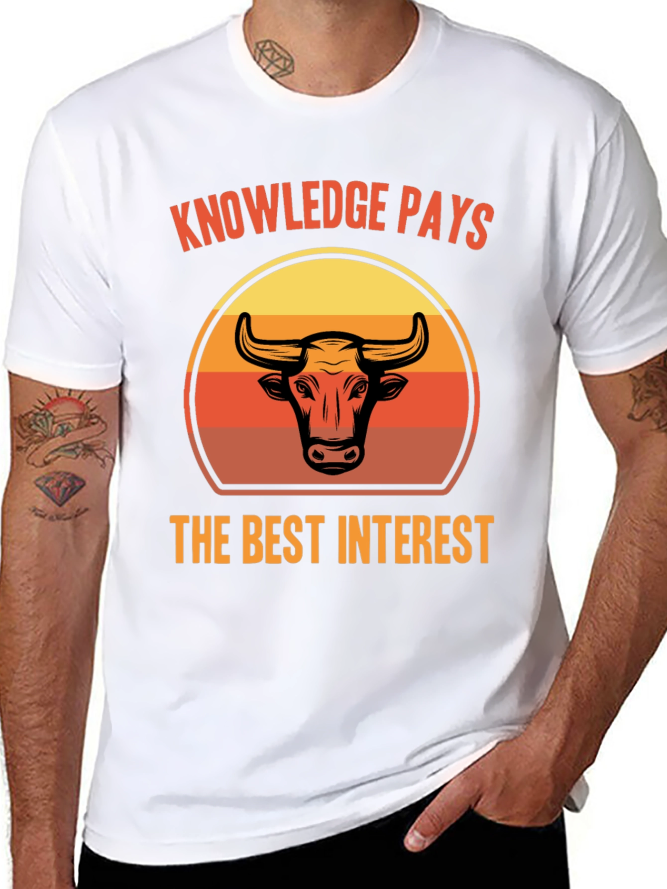 Knowledge Pays Bull Graphic Tee